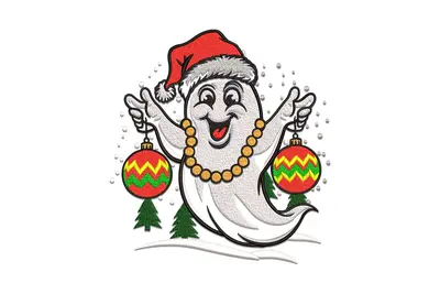 Christmas Ghost Machine Embroidery Design