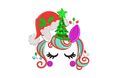 Free Christmas Unicorn Machine Embroidery Design