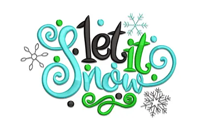 Free Festive Let It Snow Embroidery Design