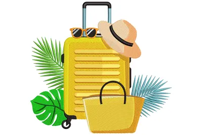 Free Travel Suitcase Embroidery Design