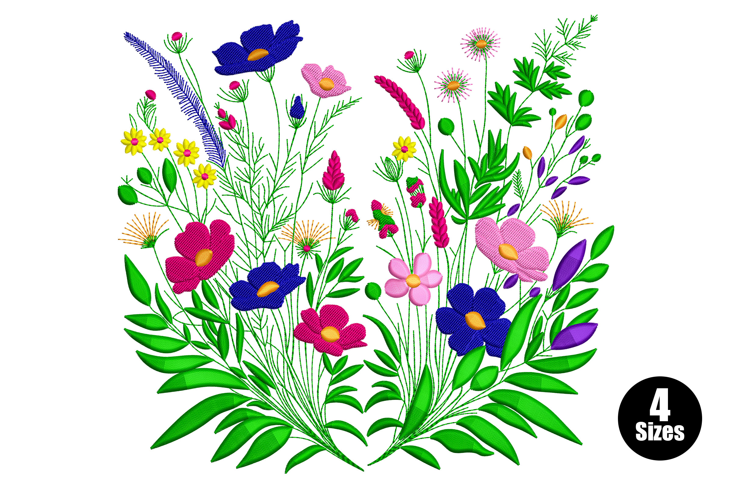 Free Blooming Wildflowers Embroidery Design