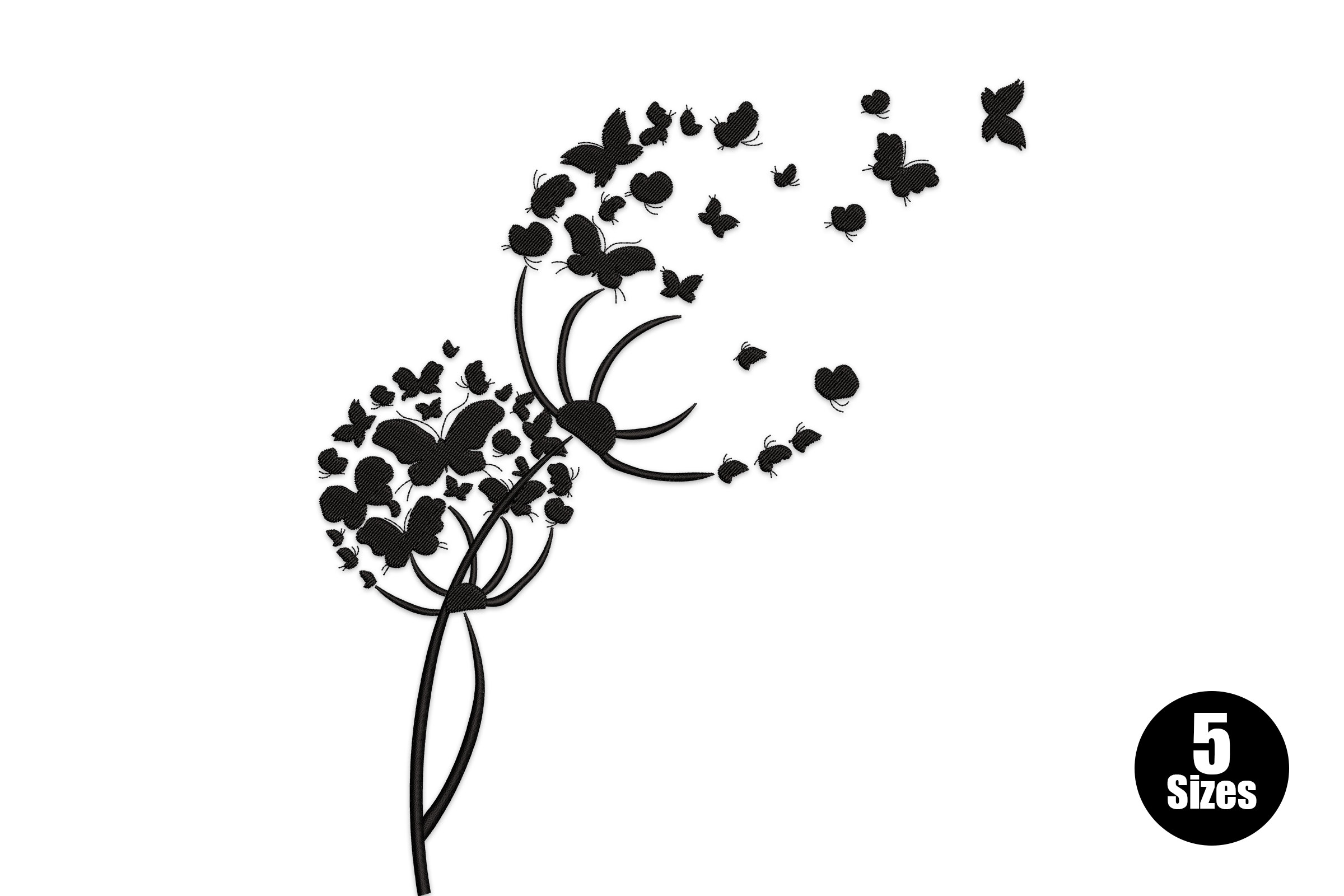 Butterfly Dandelion Embroidery Design Free Download