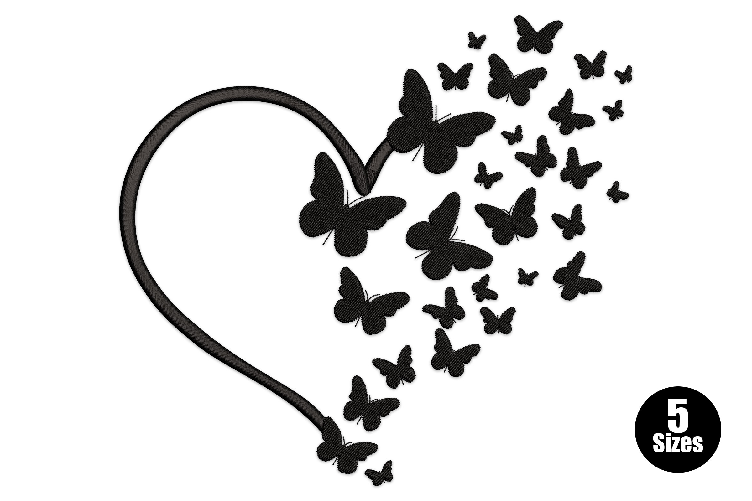 Butterfly Heart Embroidery Design Free Download