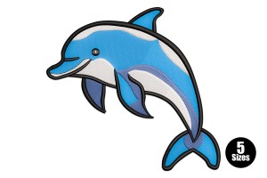 Elegant Dolphin Embroidery Design