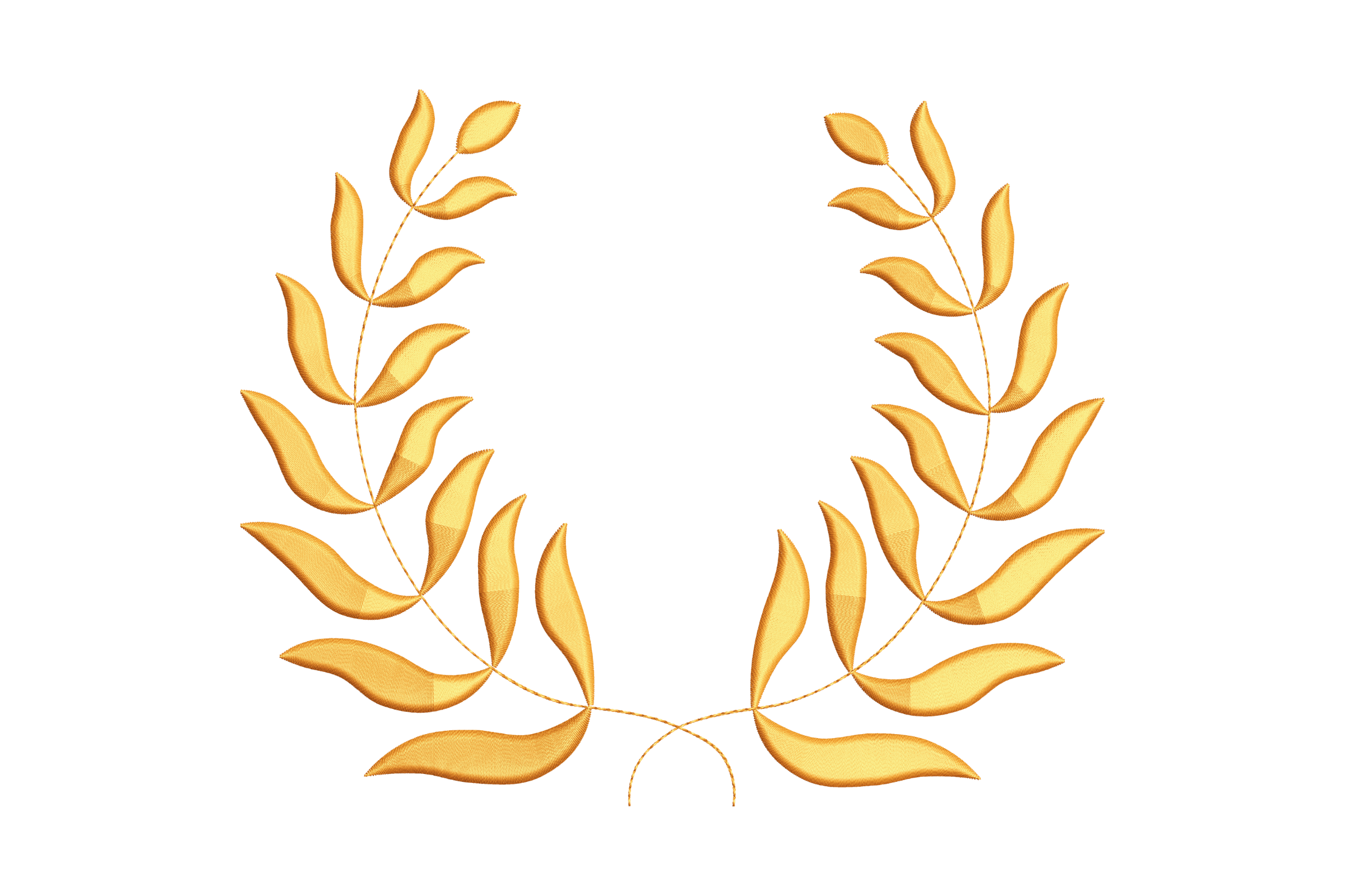 Elegant Golden Laurel Embroidery Design Free Download