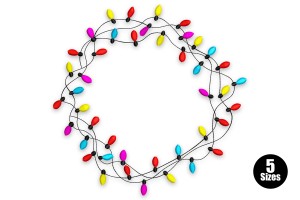 Festive Colorful String Lights Embroidery Design