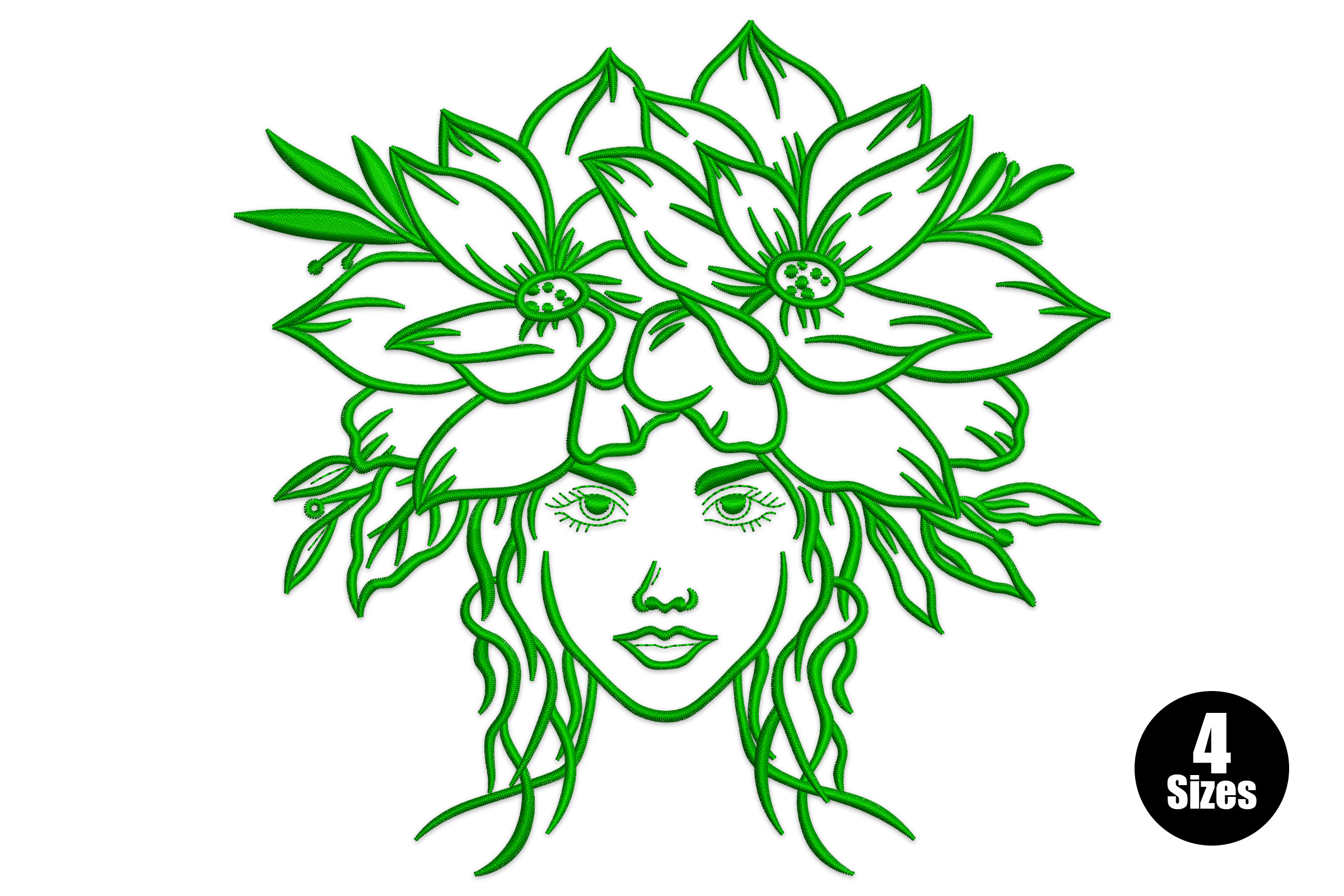 Floral Crown Embroidery Design