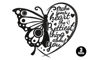 Free Butterfly Heart Inspirational Embroidery Design