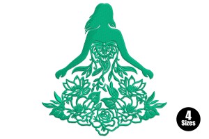 Free Elegant Floral Silhouette Machine Embroidery Design