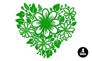 Free Floral Bouquet Heart Machine Embroidery Design