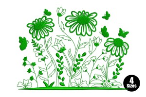 Free Flower Field Embroidery Design