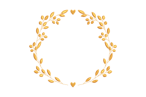 Free Golden Laurel Wreath Embroidery Design