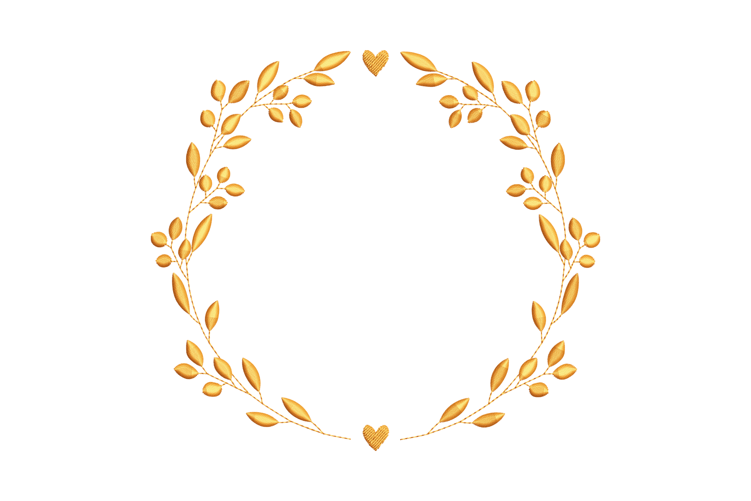 Free Golden Laurel Wreath Embroidery Design