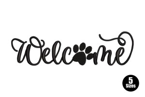 Free Welcome Paw Embroidery Design