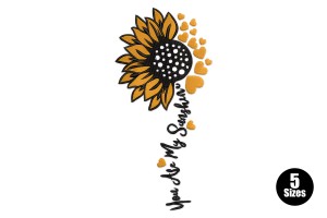 Free You Are My Sunshine Sunflower Embroidery Design