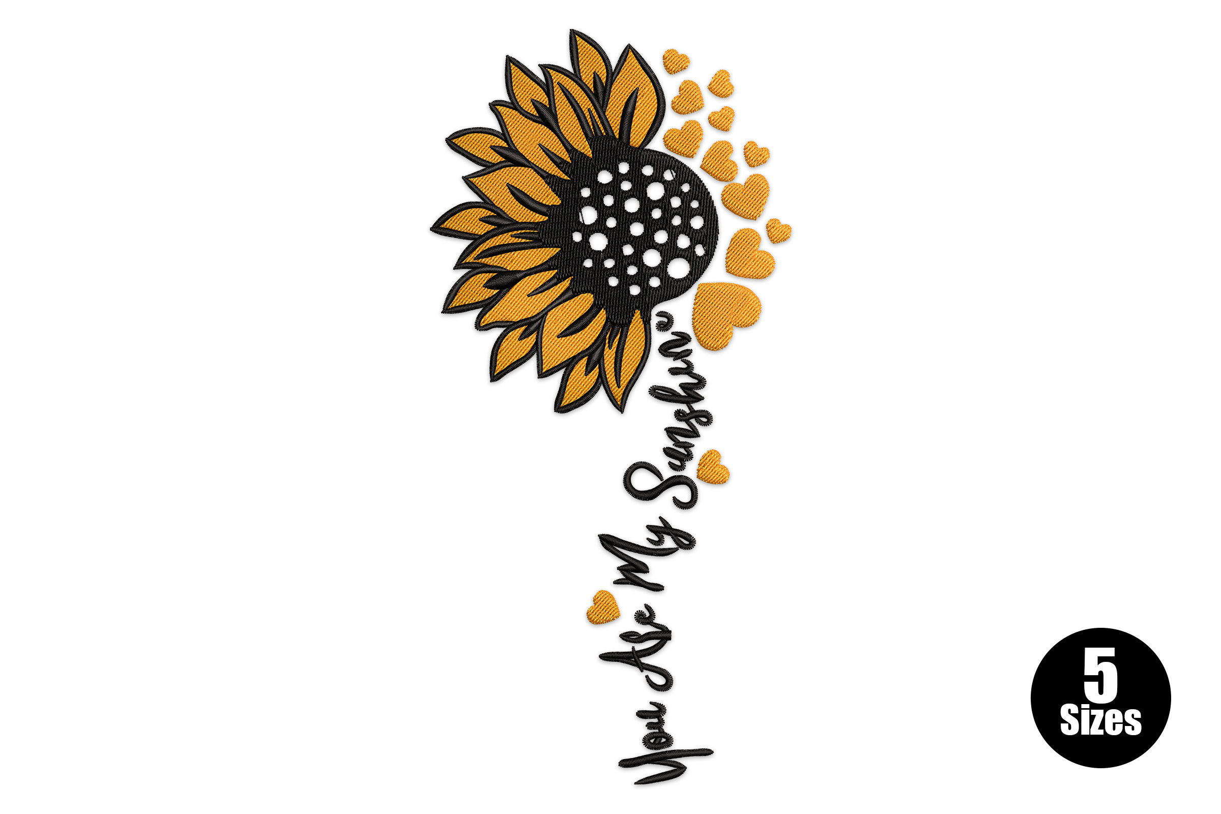 Free You Are My Sunshine Sunflower Embroidery Design