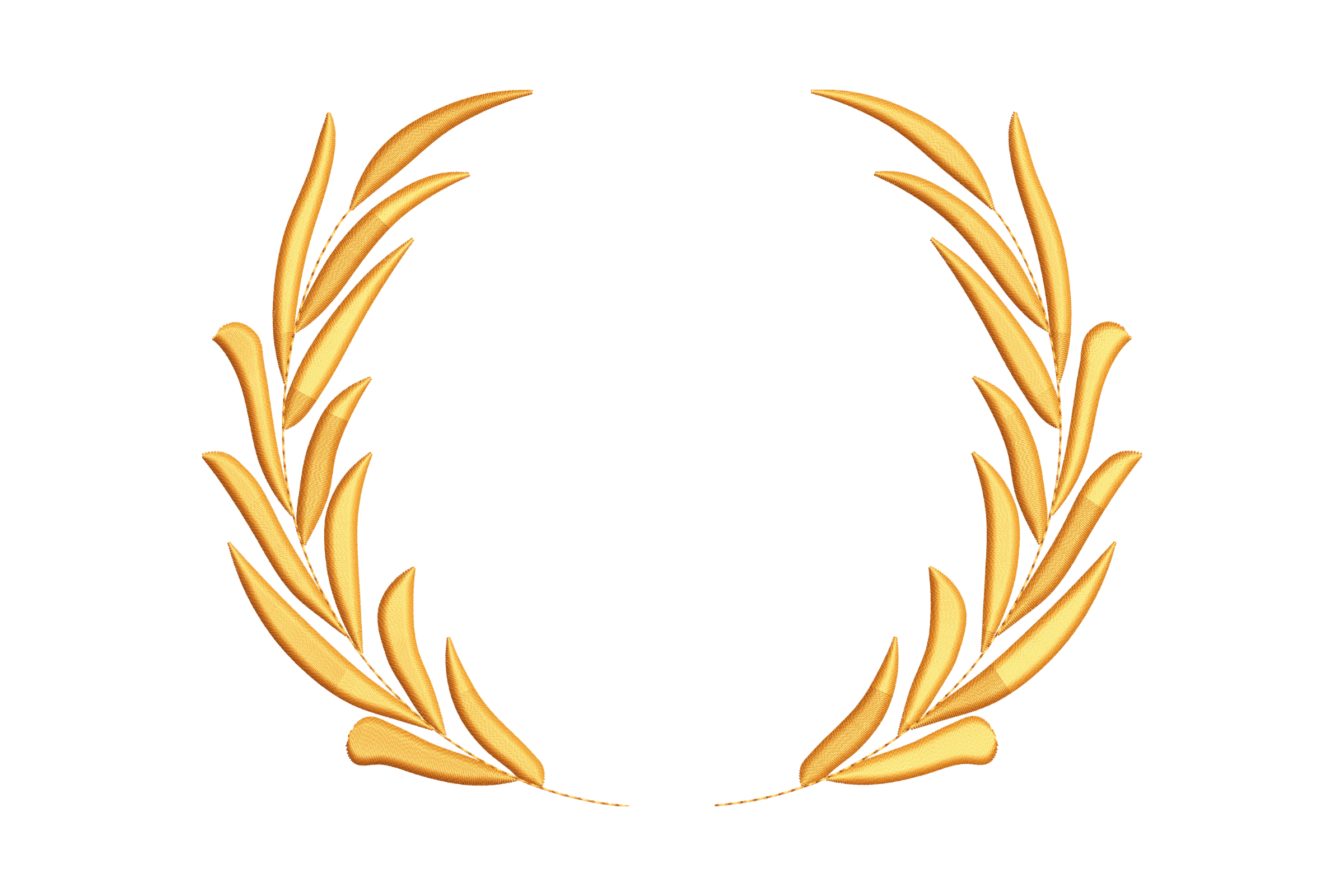 Golden Laurel Wreath Embroidery Design