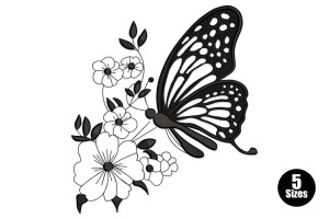 Premium Butterfly Floral Machine Embroidery Design