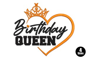 Birthday Queen Embroidery Design