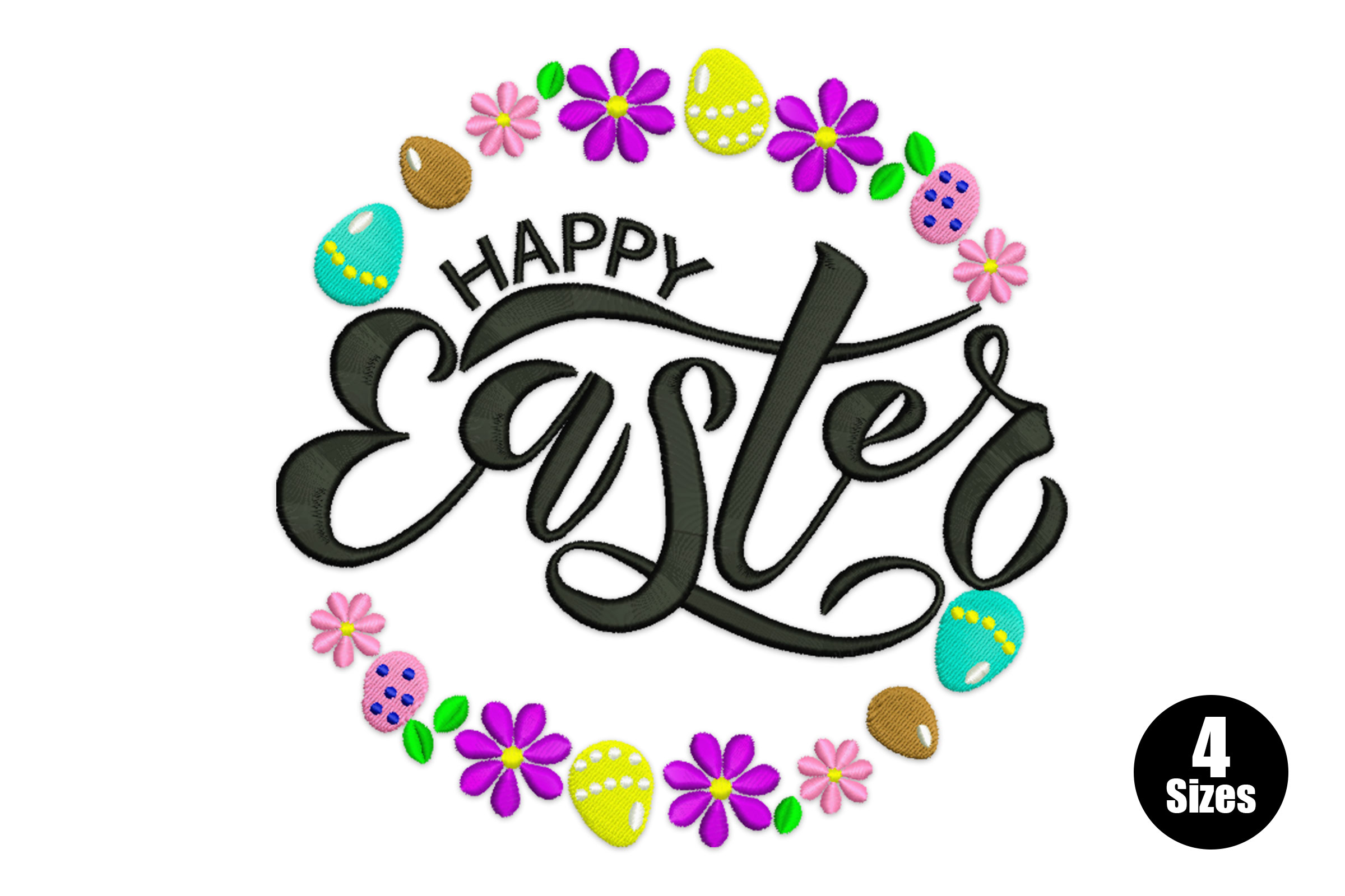 Happy Easter Embroidery Design