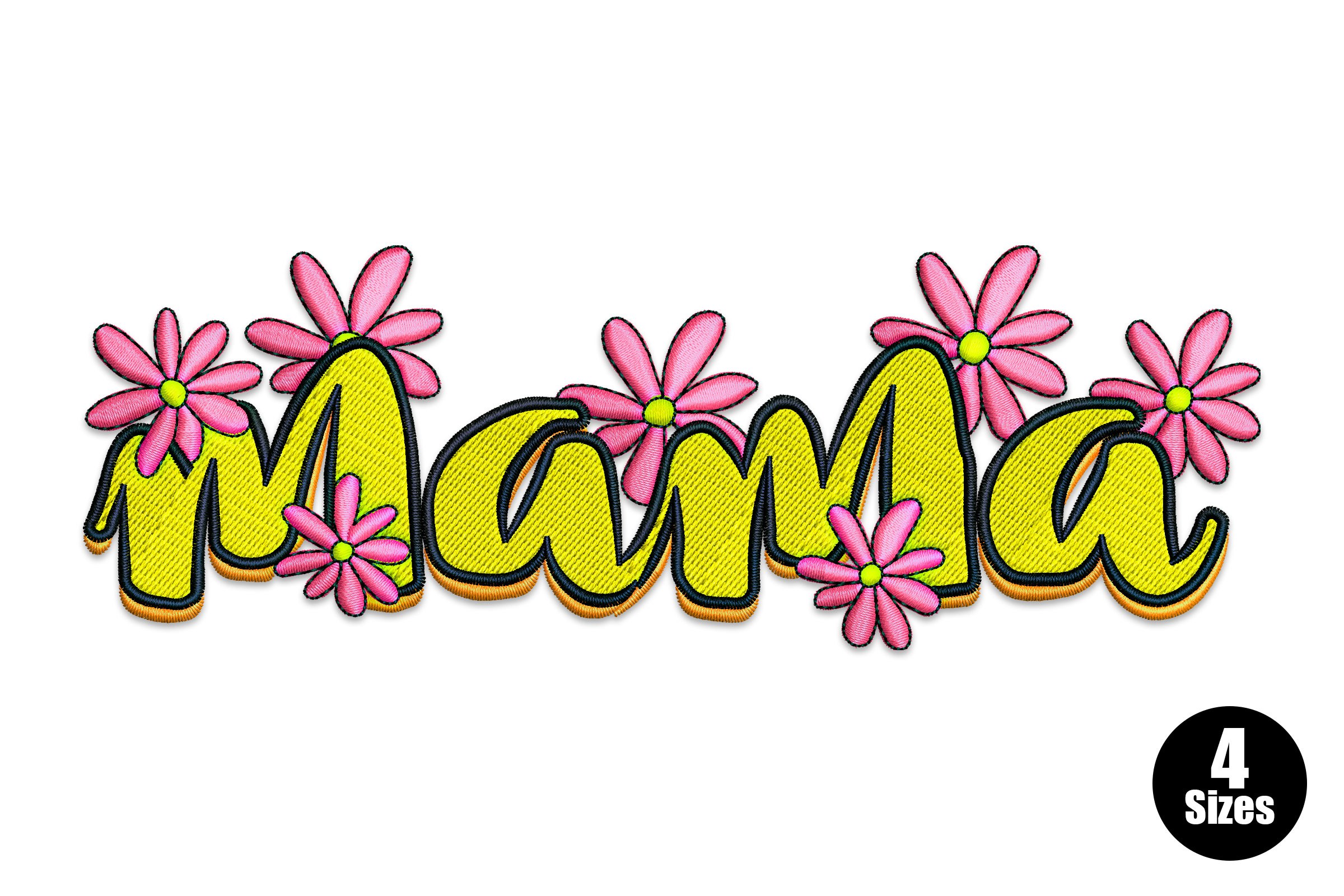 Mama Floral Embroidery Design