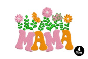 Free Mama Floral Embroidery Design