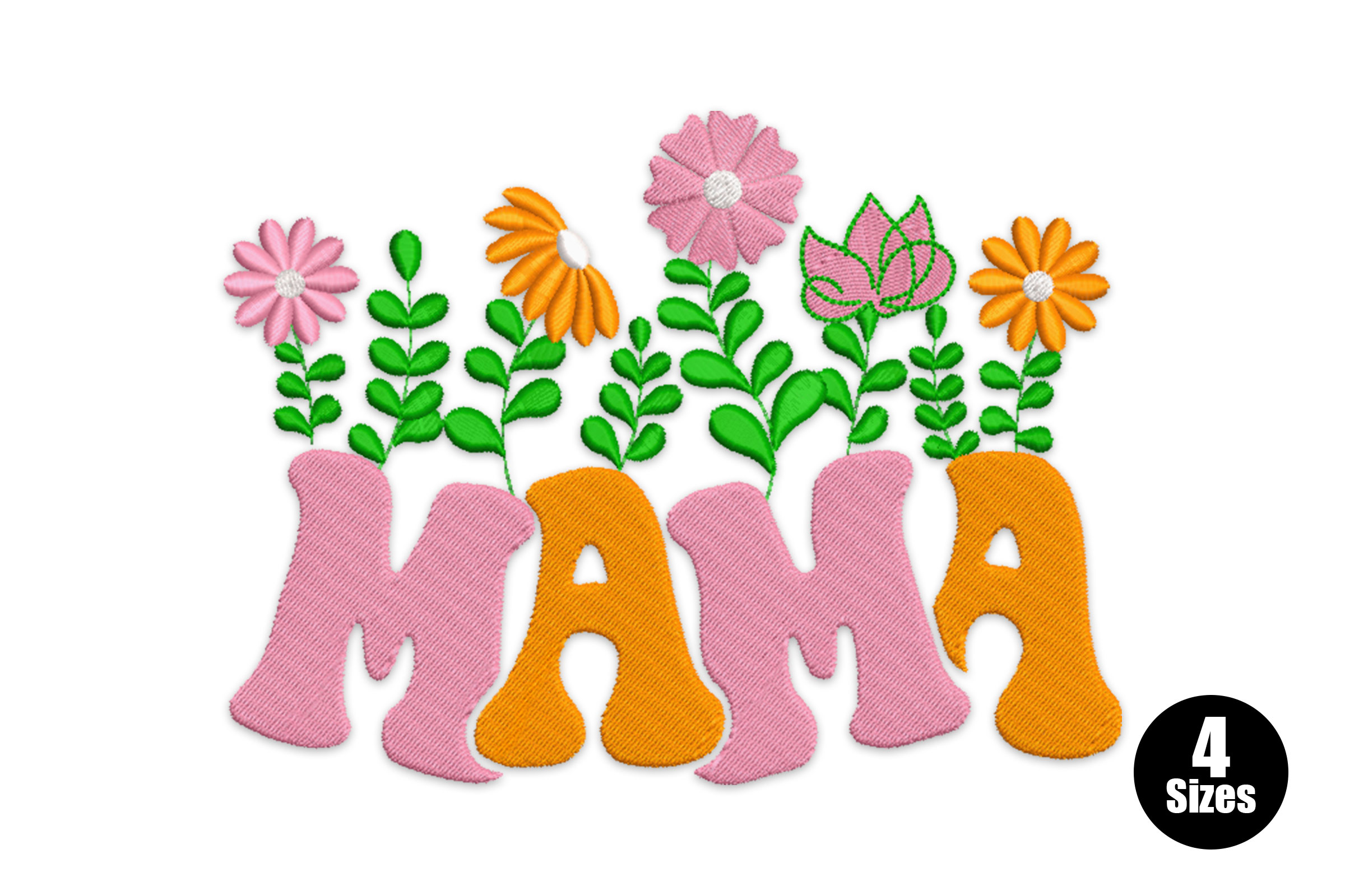 Free Mama Floral Embroidery Design