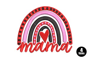 Free Mama Rainbow Machine Embroidery Design