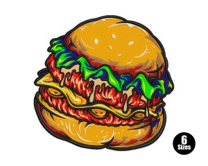 Burger Embroidery Design