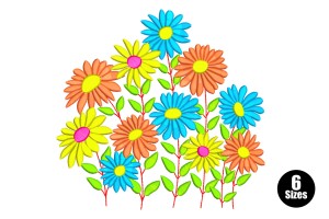 Vibrant Daisy Bloom Embroidery Design