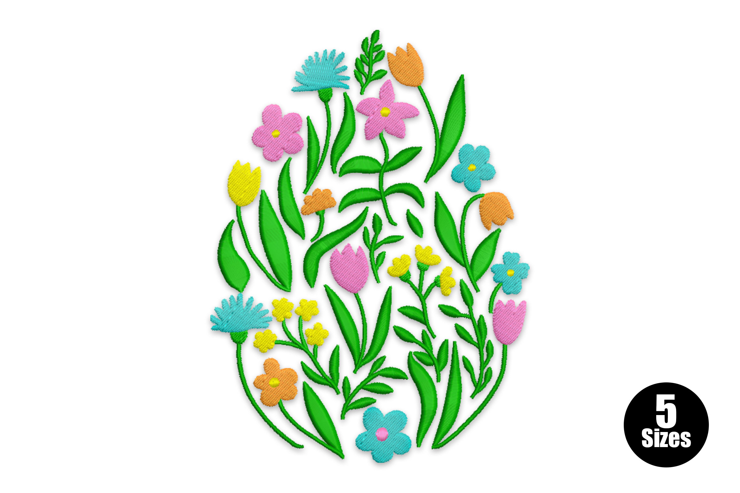 Spring Flower Egg Machine Embroidery Design