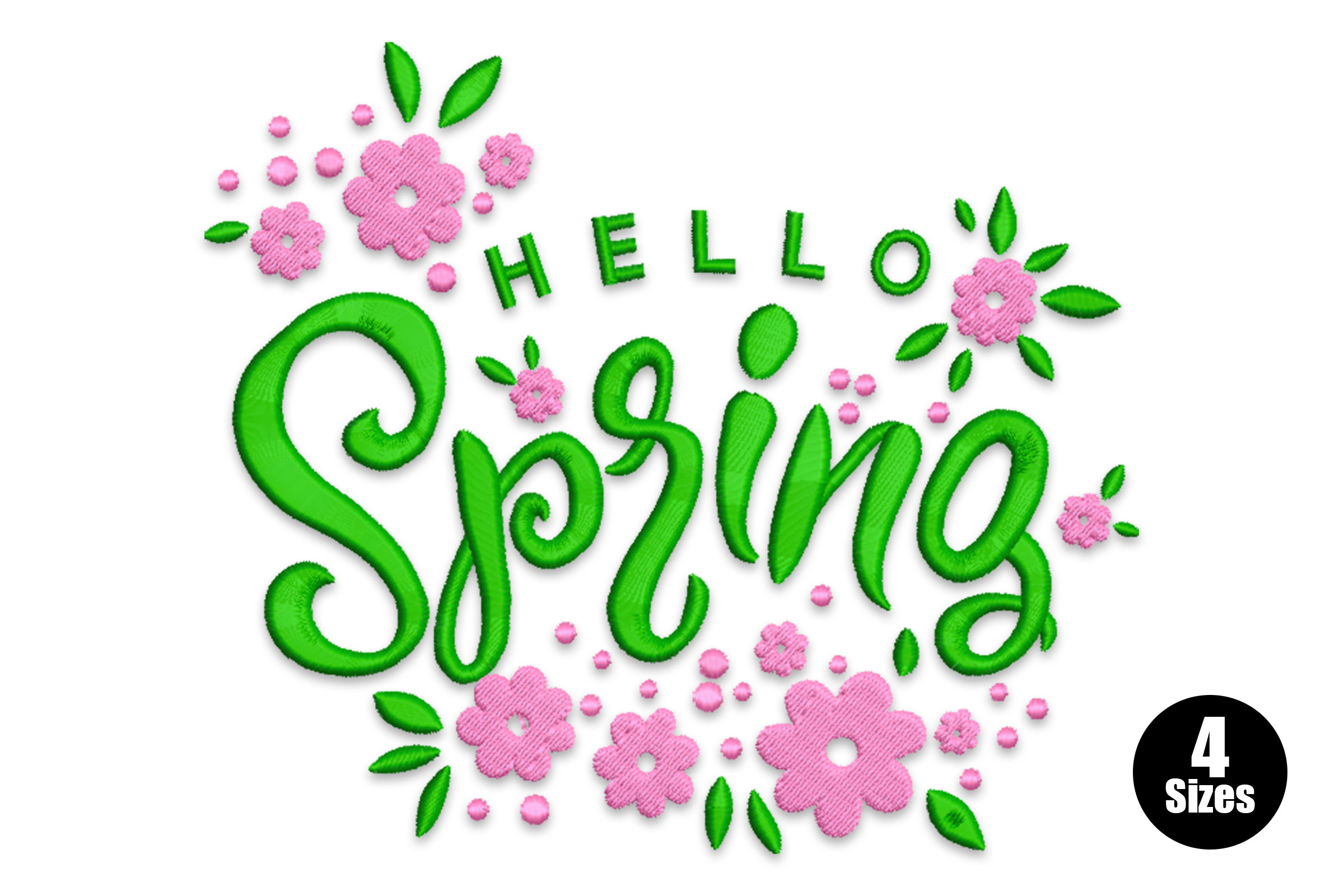 Free Hello Spring Embroidery Design