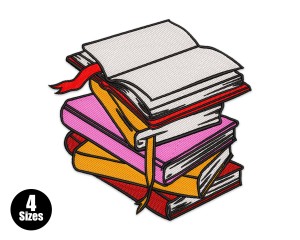 Free Stack of Books Machine Embroidery Design