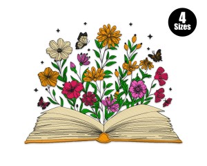 Free Floral Butterfly Book Machine Embroidery Design