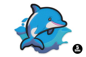 Adorable Dolphin Machine Embroidery Design