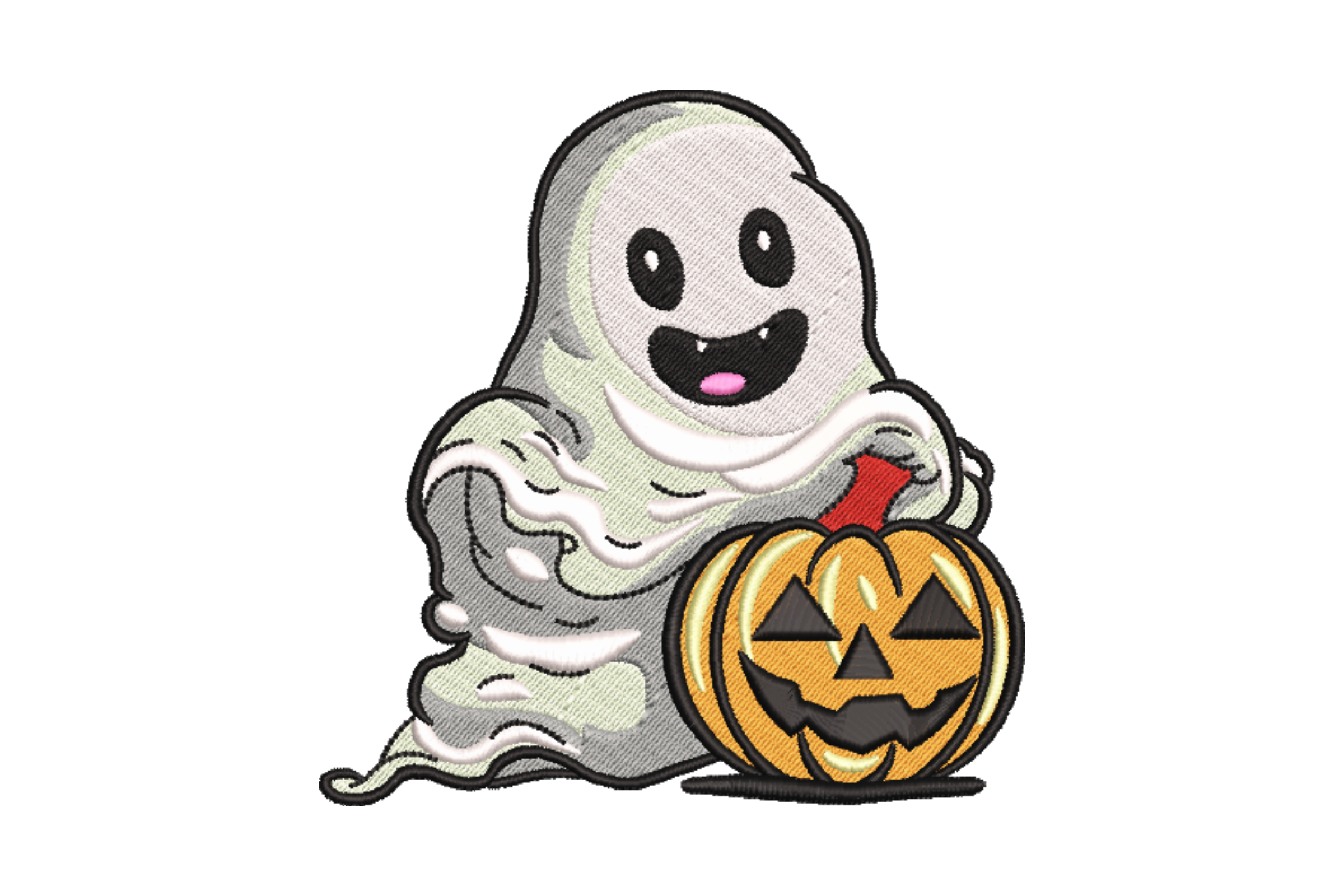 Ghost Hugging Pumpkin Embroidery Design