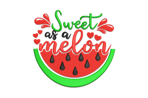 Sweet as a Melon Embroidery Design