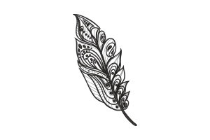 Floral Feather Embroidery Design