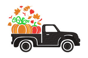 Free Pumpkin Truck Machine Embroidery Design