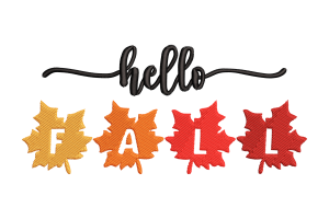 Hello Fall Machine Embroidery Design