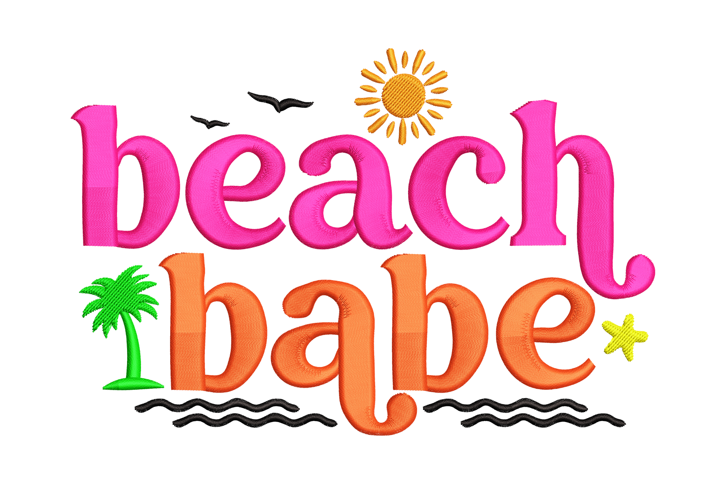 Free Beach Babe Machine Embroidery Design