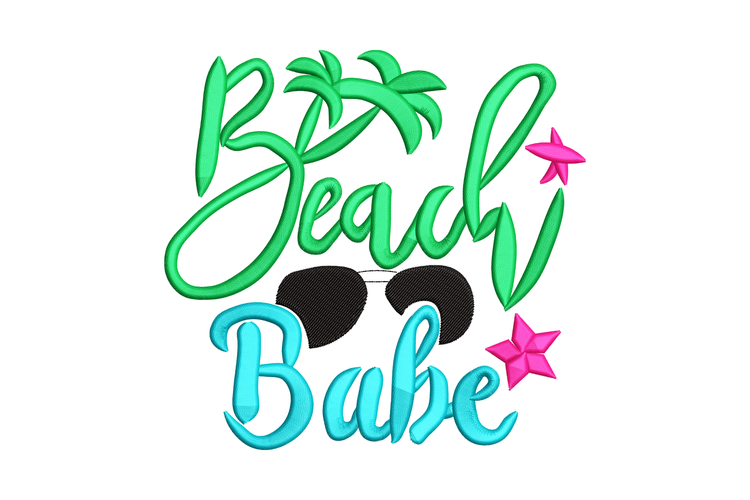 Beach Babe Embroidery Design