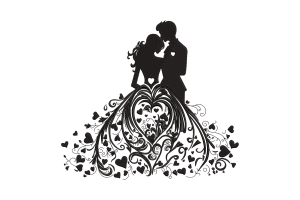 Bride and Groom Embroidery Design