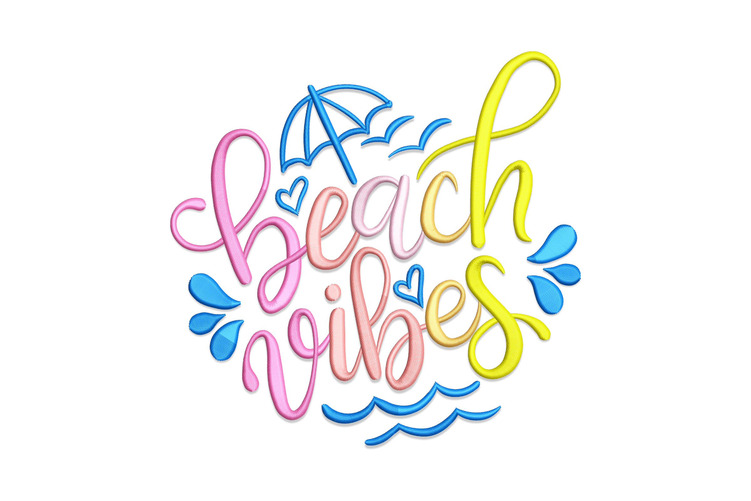 Free Beach Vibes Machine Embroidery Design