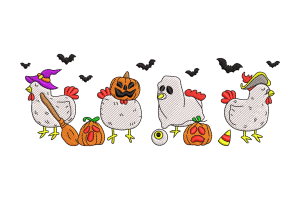 Halloween Chicken Machine Embroidery Design