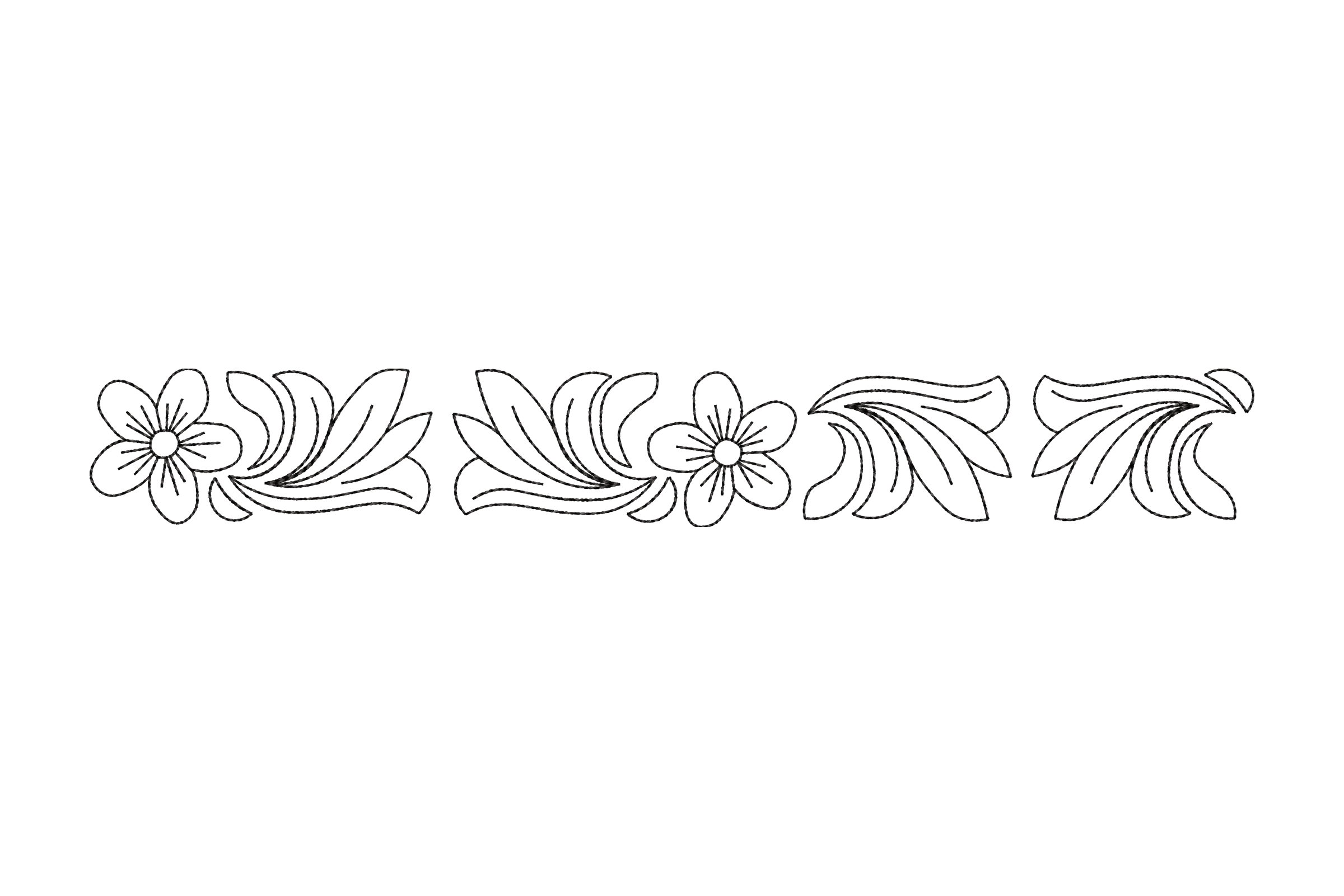 Floral Border Machine Embroidery Design