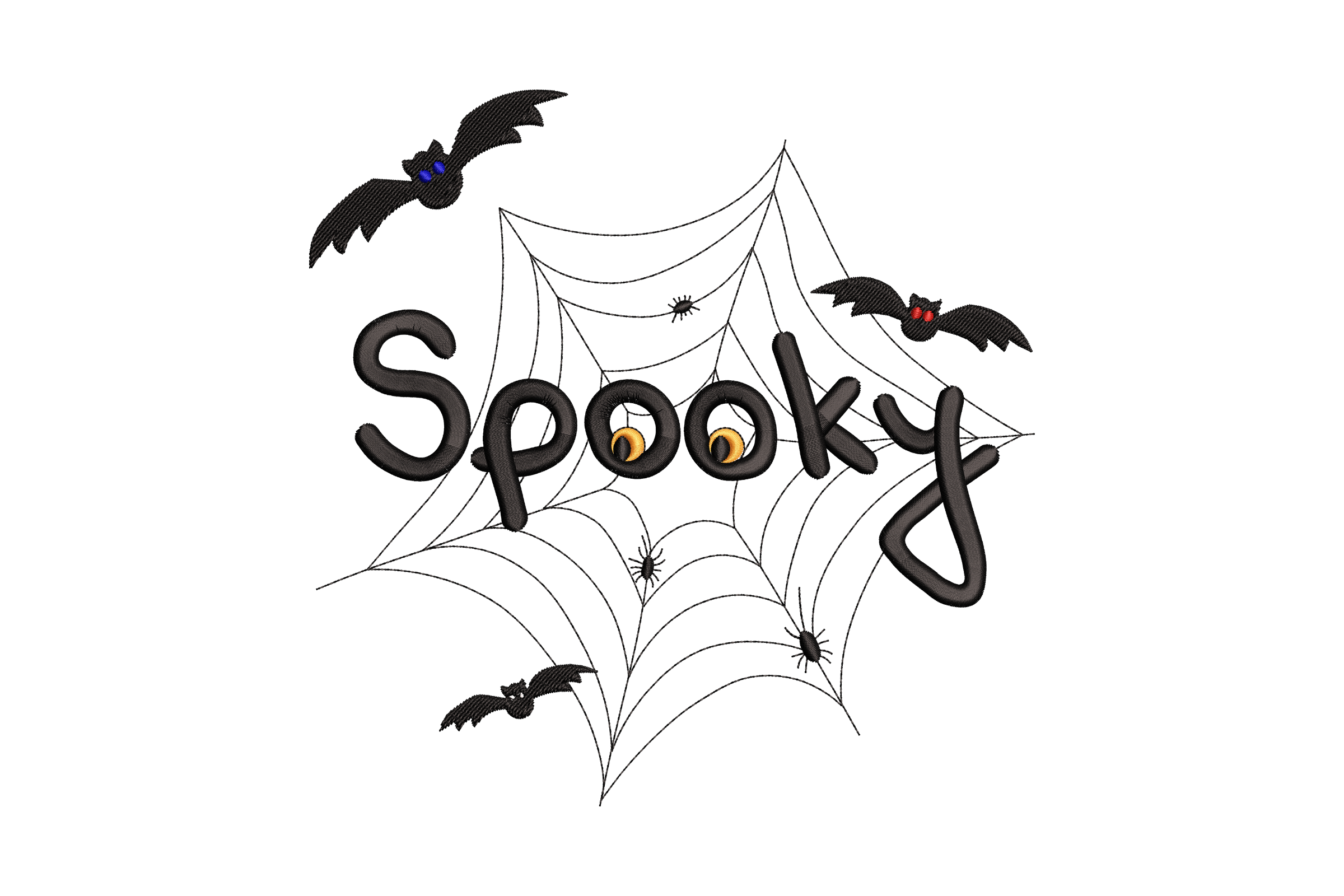 Free Halloween Spooky Bats Embroidery Design