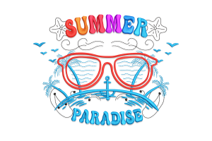 Free Summer Paradise Machine Embroidery Design