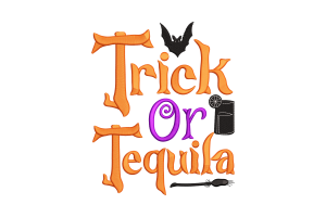 Premium Trick or Tequila Halloween Machine Embroidery Design