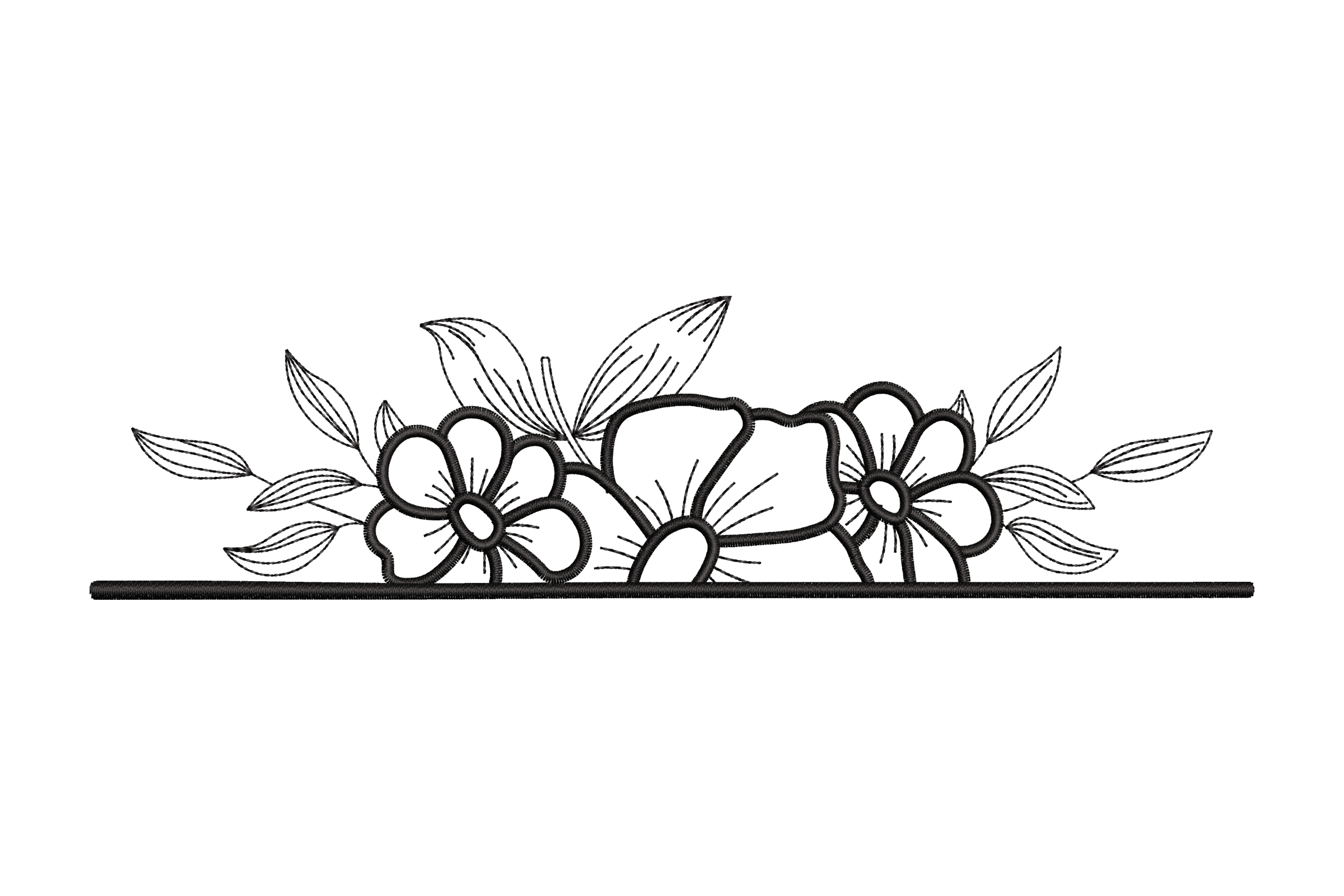 Classic Floral Border Embroidery Design